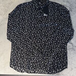 The Kooples Black and White Floral Button-Down Shirt